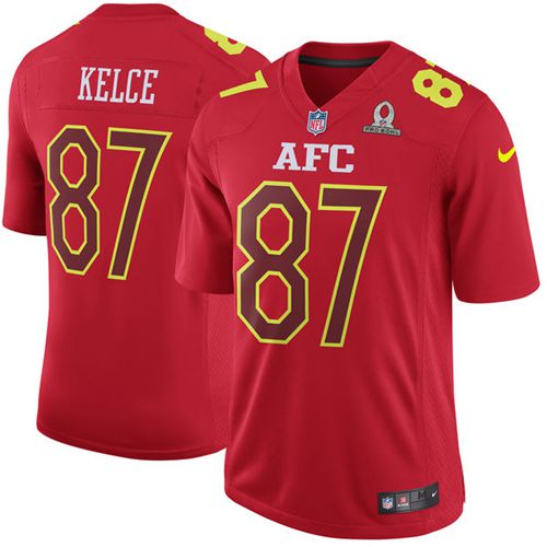 Nike Chiefs #87 Travis Kelce Red Men's Stitched NFL Game AFC Pro Bowl Jersey